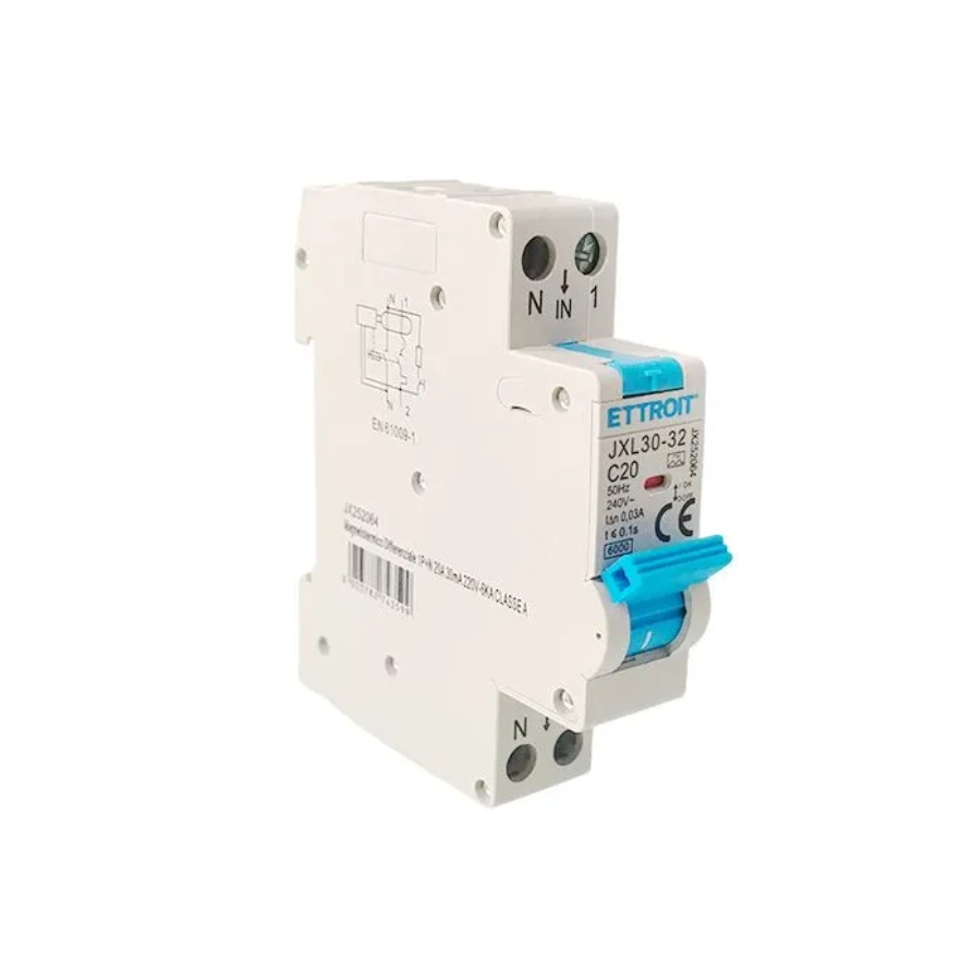 JX252064 — Magnetotermico Differenziale 1P+N 20A 30mA 220V-6kA CLASSE A ELETTRONICO