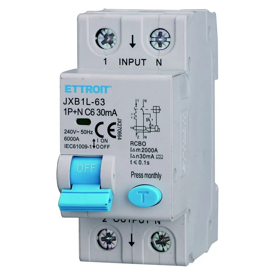 JX270664 — Magnetotermico Differenziale 1P+N 6A 30mA 220V-6kA CLASSE A MECCANICO