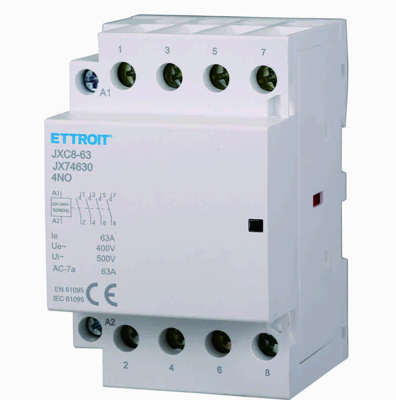 JX74630 — AC contattore DIN Rail 4P 220V 63A 4 Contatti NO