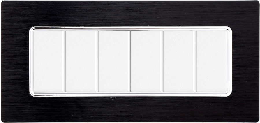 MT86602 — PLACCA ALLUMINIO 6P NERO