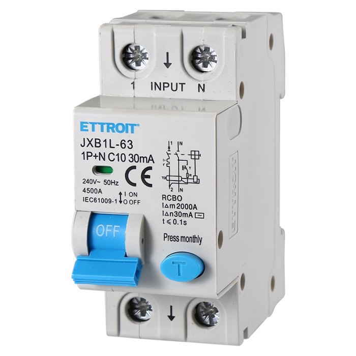 JX271061 — Magnetotermico Differenziale 1P+N 10A 30mA 220V-6kA MECCANICO