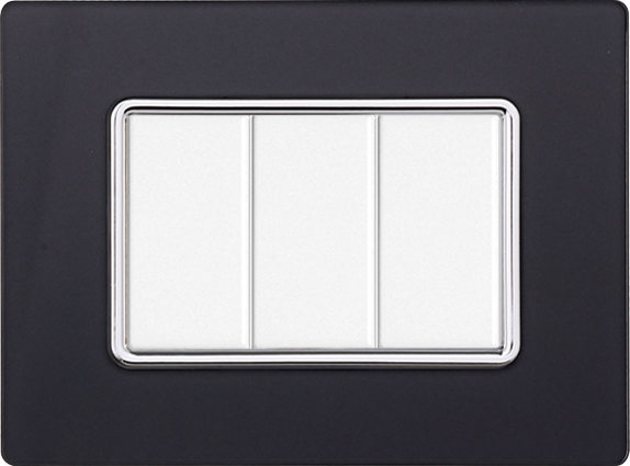 MT84310 — PLACCA VETRO 3P ACCIAIO SCURO