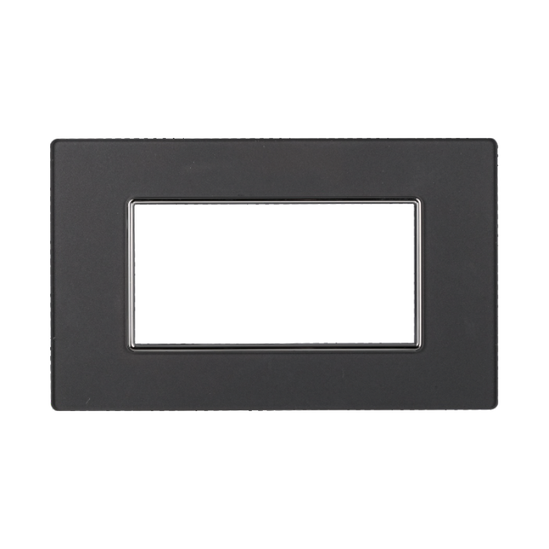 AN84410 — PLACCA VETRO 4P ACCIAIO SCURO