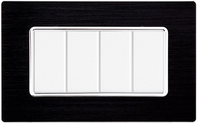 MT86402 — PLACCA ALLUMINIO 4P NERO