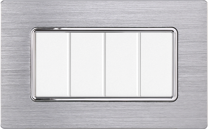 MT86417 — PLACCA ALLUMINIO 4P SILVER LUCIDO