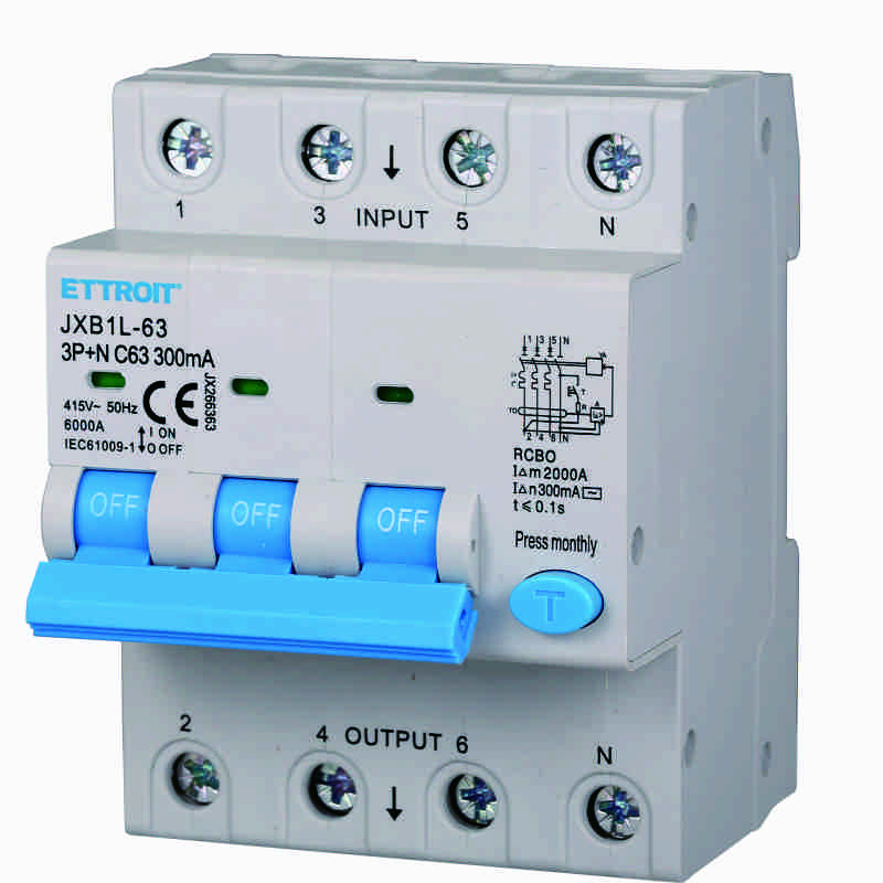 JX266363 — Magnetotermico Differenziale 3P+N 63A 300mA 380V-6kA ELETTRONICO