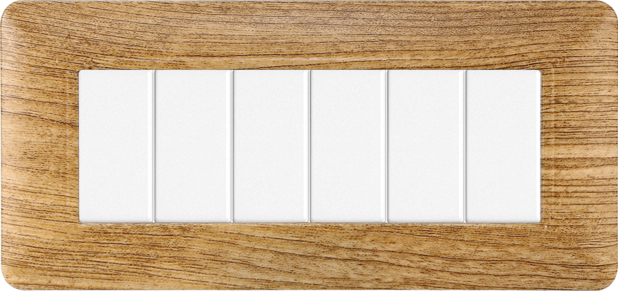 MT83605 — PLACCA PLASTICA 6P LEGNO SCURO