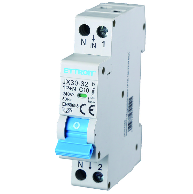 JX151060 — Interruttore Magnetotermico 1P+N 10A 220V 6kA