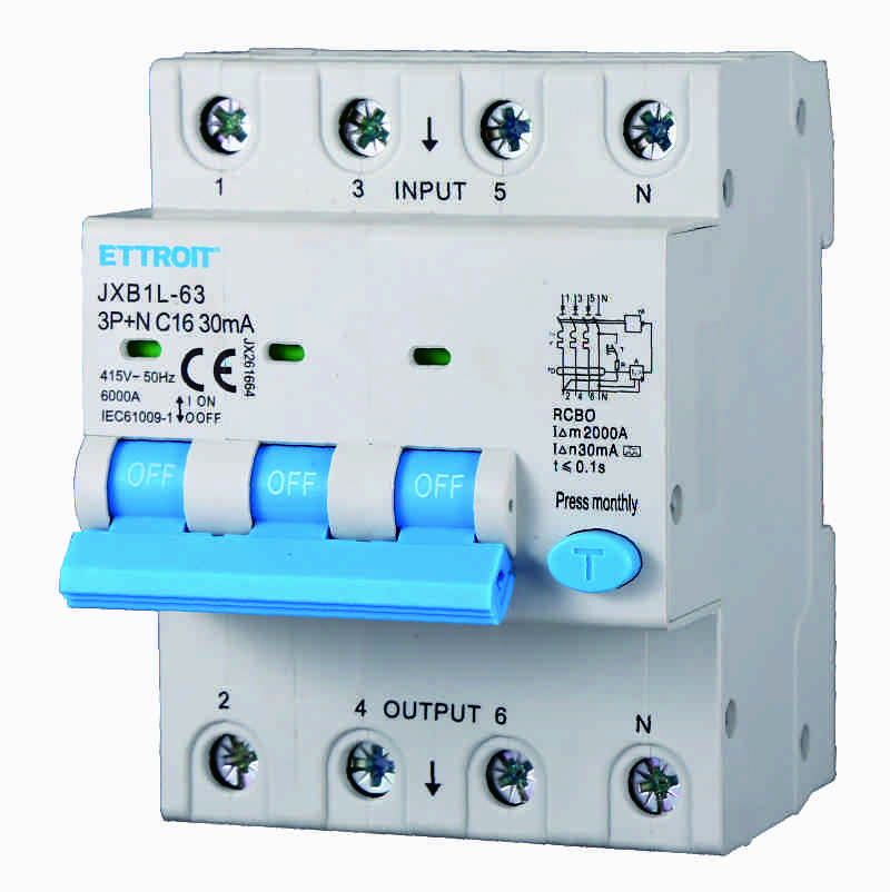 JX261664 — Magnetotermico Differenziale 3P+N 16A 30mA 380V-6kA CLASSE A ELETTRONICO