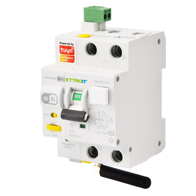ESR3532 — Magnetotermico Differenziale Wi-Fi Tuya Smart RCBO- 1P+N 32A