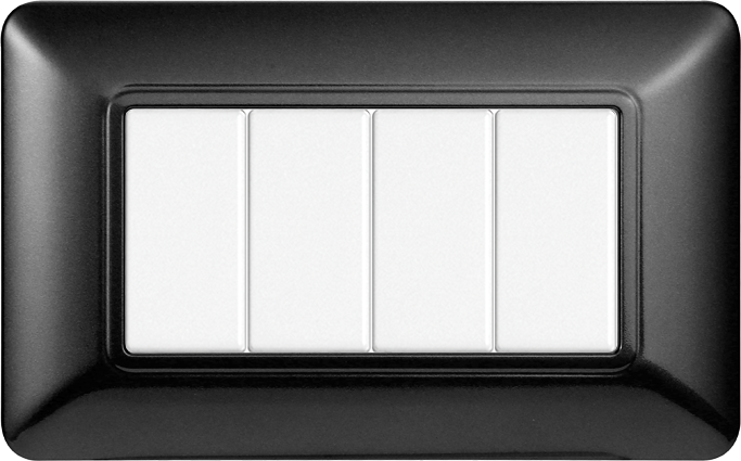 MT83407 — PLACCA PLASTICA 4P ACCIAIO SCURO