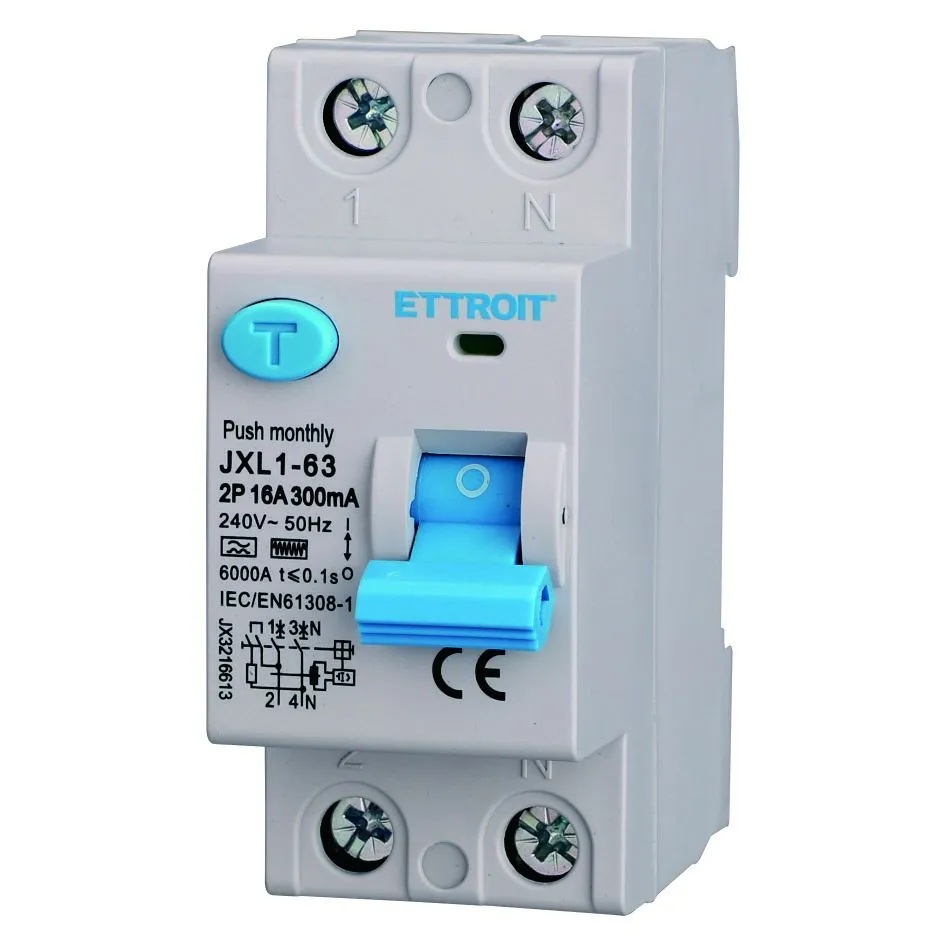 JX3216613 — Interruttore Differenziale Puro 2P 16A 300mA 220V-6kA Tipo F