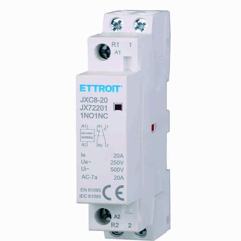 JX72201 — AC contattore DIN Rail 2P 220V 20A 1 Contatto NO 1 Contatto NC