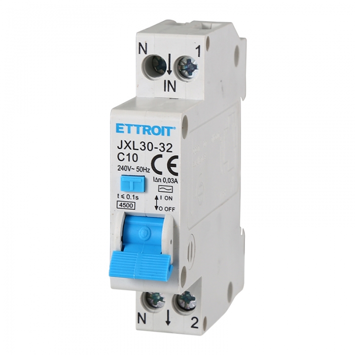 JX251040 — Magnetotermico Differenziale 1P+N 10A 30mA 220V-4.5kA ELETTRONICO