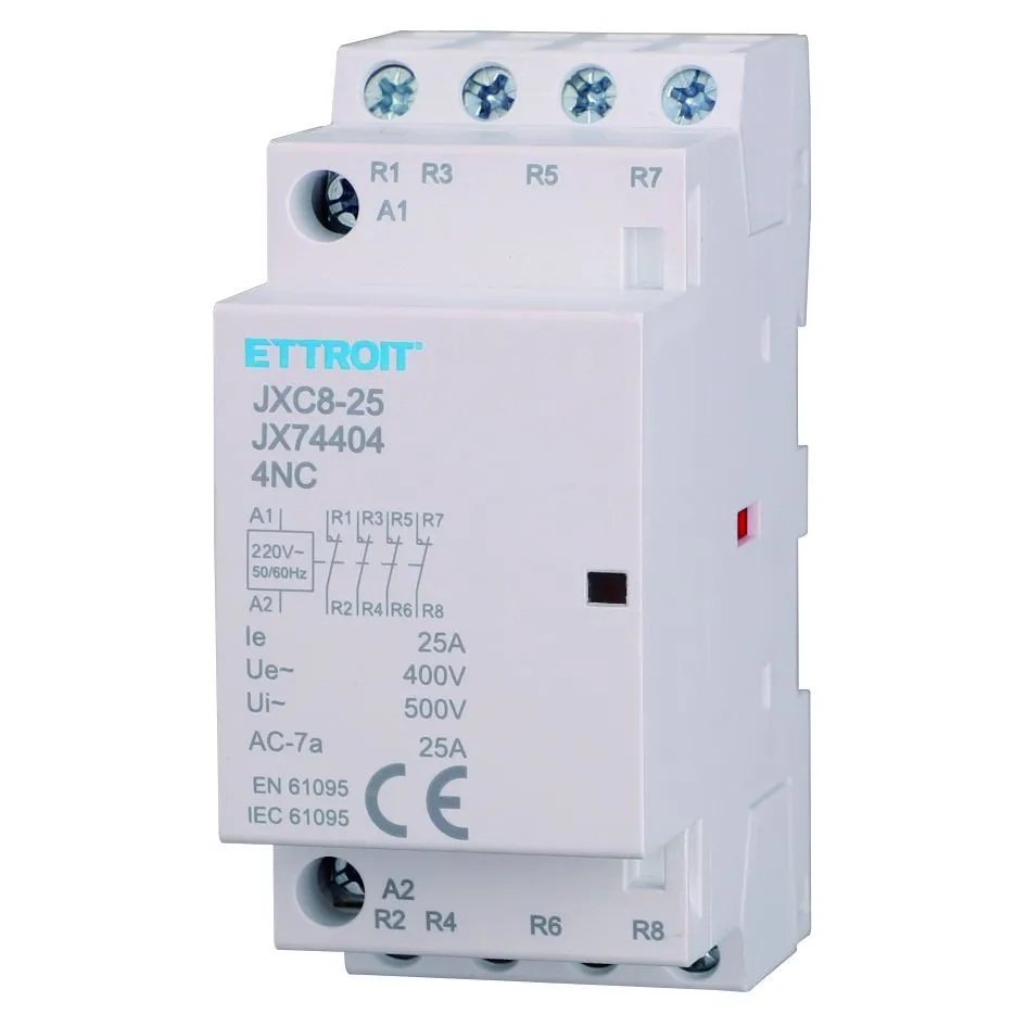 JX74404 — AC contattore DIN Rail 4P 220V 25A 4 Contatti NC