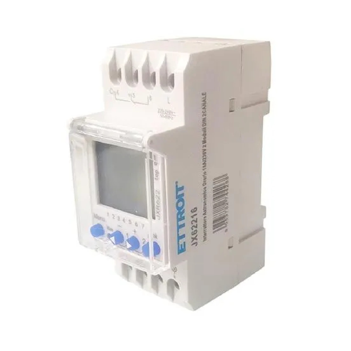 JX62216 — Interruttore Astronomico Orario 16A/230V 2 Moduli DIN 2CANALE
