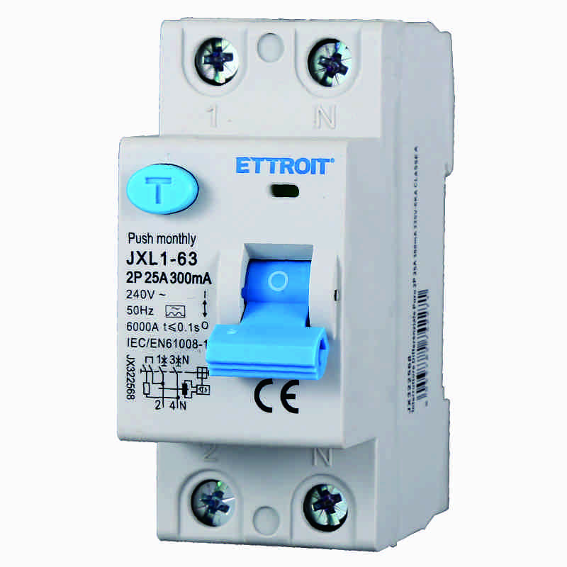 JX322568 — Interruttore Differenziale Puro 2P 25A 300mA 220V-6kA CLASSE A