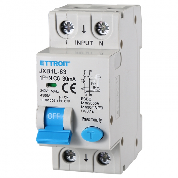 JX270661 — Magnetotermico Differenziale 1P+N 6A 30mA 220V-6kA MECCANICO