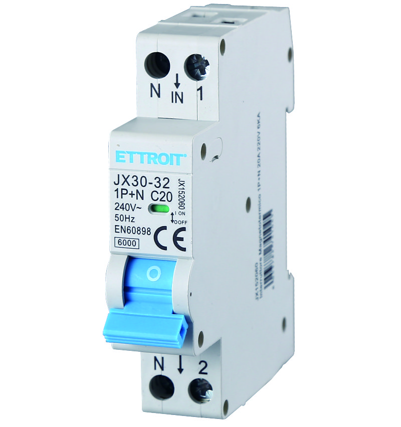 JX152060 — Interruttore Magnetotermico 1P+N 20A 220V 6kA