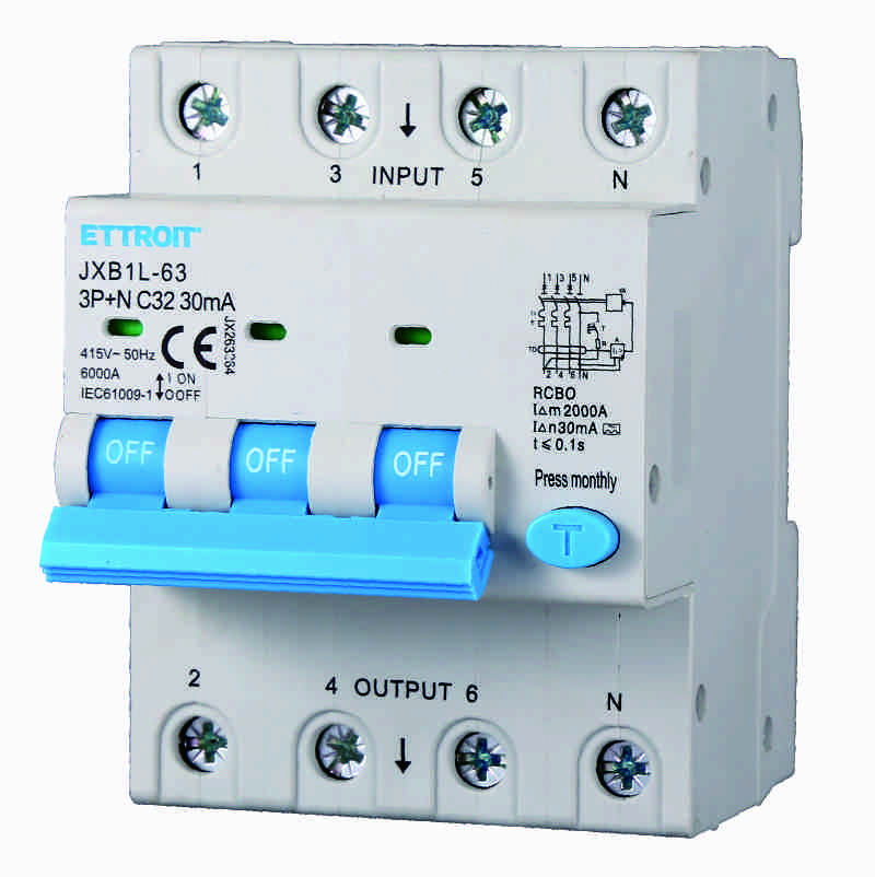 JX263264 — Magnetotermico Differenziale 3P+N 32A 30mA 380V-6kA CLASSE A ELETTRONICO