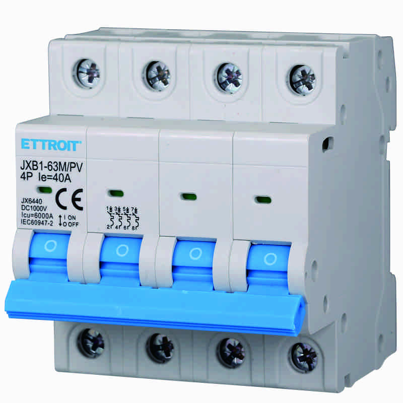 JX6440 — Interruttore Magnetotermico DC per Fotovoltaico 4P 40A 6kA 500V DC