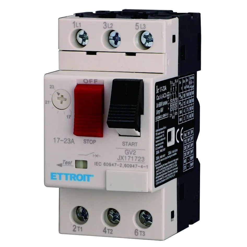 JX171723 — Interruttore Salvamotore Magnetotermico GV2 3P Regolabile 17–23A per Guida DIN