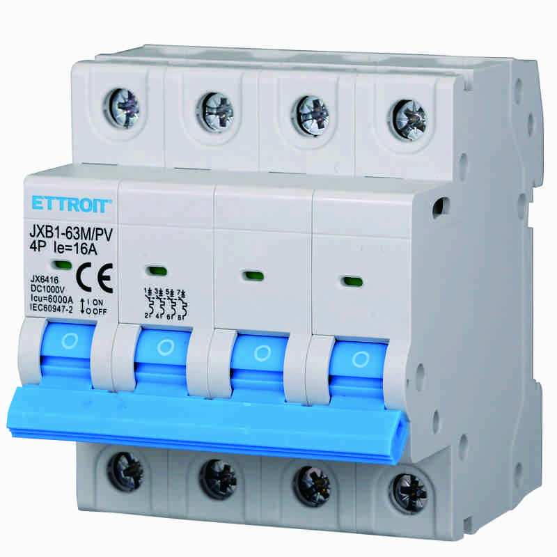 JX6416 — Interruttore Magnetotermico DC per Fotovoltaico 4P 16A 6kA 500V DC