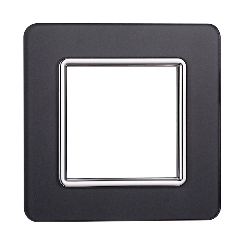 EV84210 — PLACCA VETRO 2P ACCIAIO SCURO