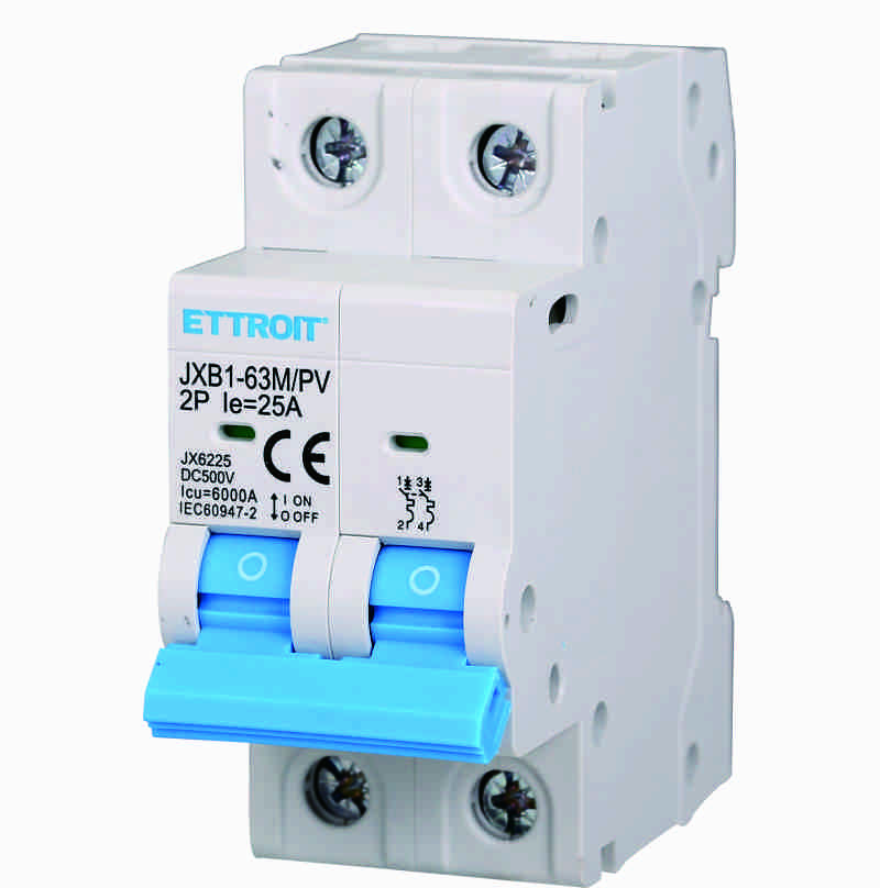 JX6225 — Interruttore Magnetotermico DC per Fotovoltaico 2P 25A 6kA 500V DC