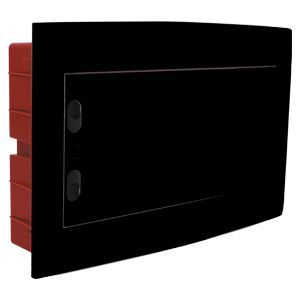 DB110912B — Centralino incasso 12M IP40 / Nero - Portello trasparente Fumè