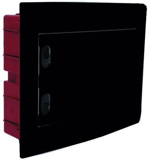 DB112912B — Centralino incasso 12M IP40 / Nero - Portello Nero