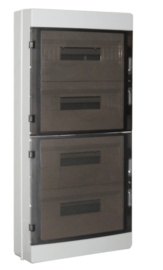 DB120972 — Centralino slim da parete 72M IP65 ABS 414x878x160 portello trasp.fumè