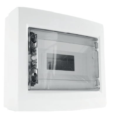 DB130908 — Centralino a parete 8M.-IP40 - 240x193x95 portello trasp.fumè