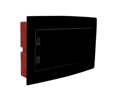 DB110908B — Centralino incasso 8M IP40 / Nero - Portello trasparente Fumè