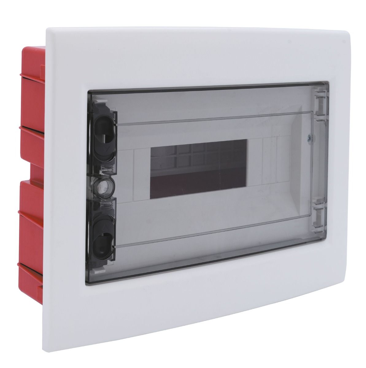DB110912 — Centralino incasso 12M IP40 / Bianco - Portello trasparente Fumè