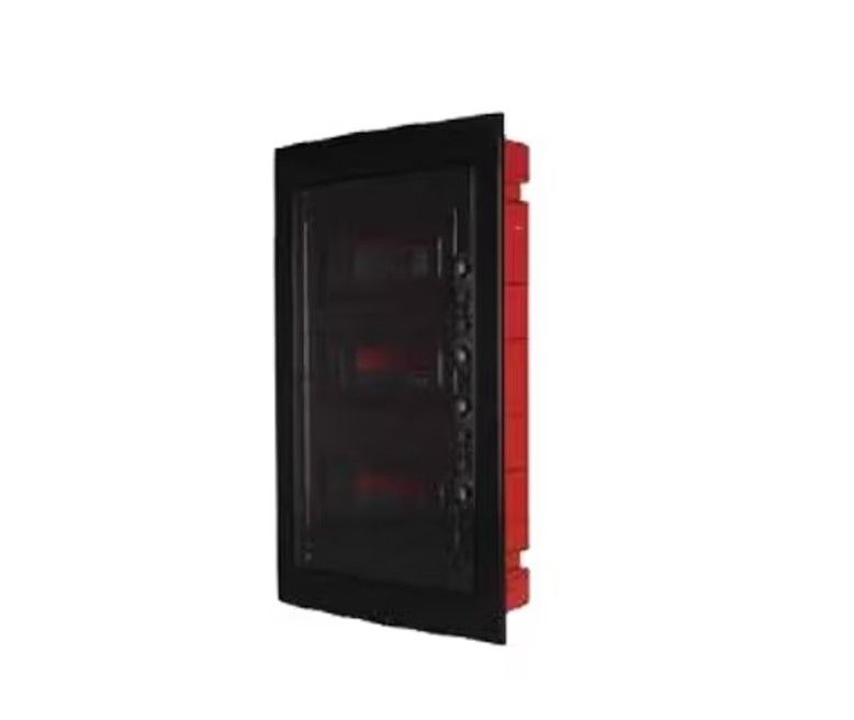 DB110924B — Centralino incasso 24M (12x2)IP40 / Nero - Portello trasparente Fumè