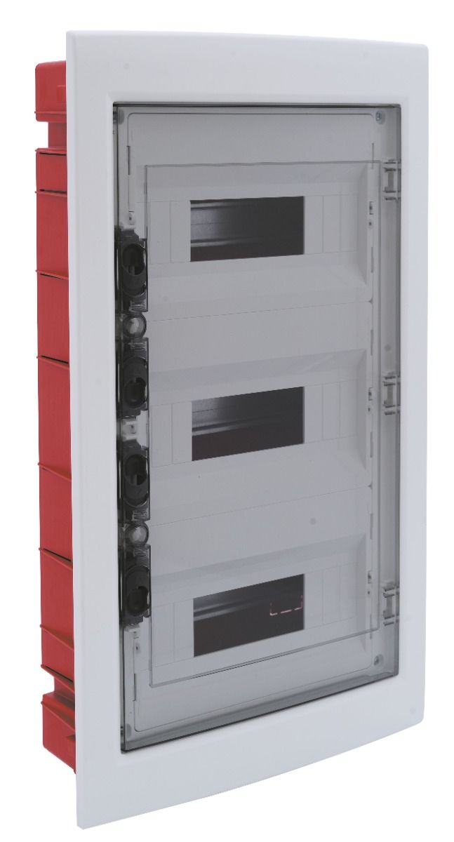 DB110936 — Centralino incasso 36M(12X3) IP40 / Bianco - Portello trasparente Fumè