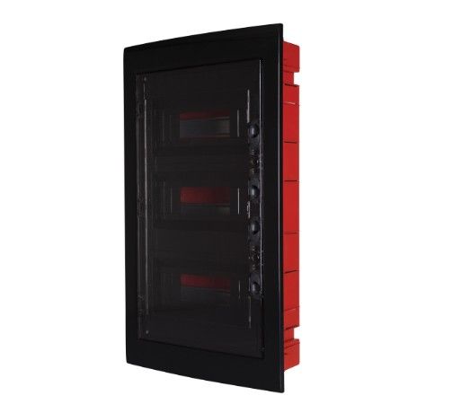 DB110936B — Centralino incasso 36M (12x3) IP40 / Nero - Portello trasparente Fumè