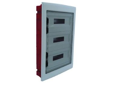 DB110954 — Centralino incasso 54M(18X3) IP40 / Bianco - Portello trasparente Fumè