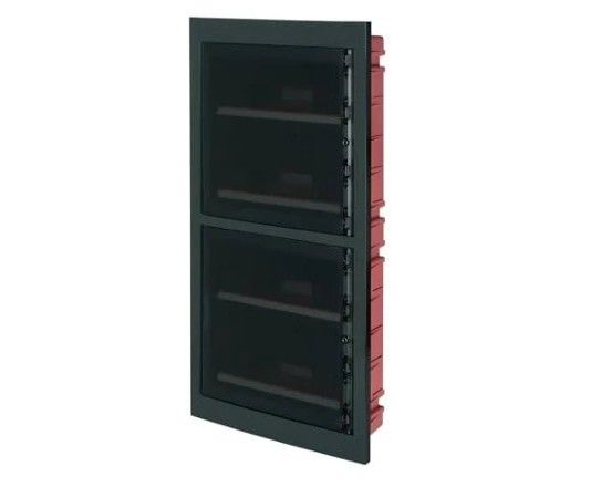 DB110972B — Centralino incasso 72M (18x4)IP40 / Nero - Portello trasparente Fumè