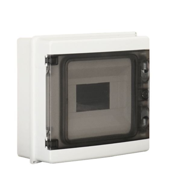 DB120908 — Centralino slim da parete 8M IP65 ABS 222x210x102 portello trasp.fumè