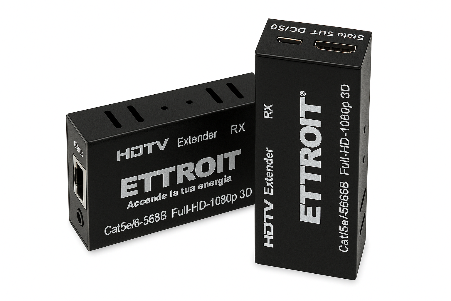 ET5001 — ETTROIT Kit TX-RX Extender HDMI, 60MT UTP, 1080p@60Hz, POE, Loop-Out