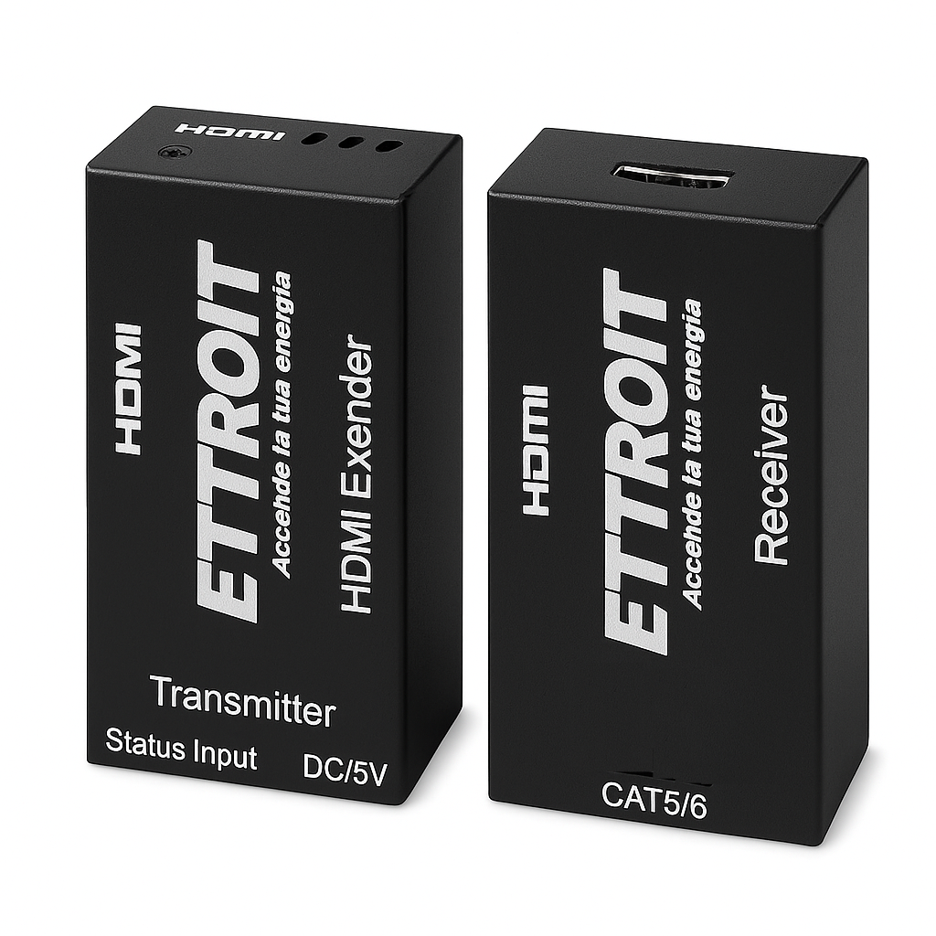 ET5003 — ETTROIT Kit TX-RX Extender HDMI, 60MT UTP, 4K@60Hz, POE, Loop-Out