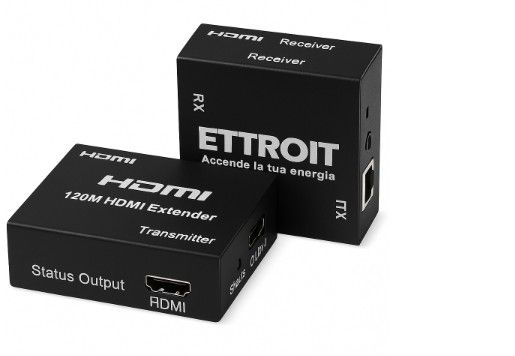 ET5004 — ETTROIT Kit TX-RX Extender HDMI, 120MT UTP, 4K@60Hz, POE, Loop-Out