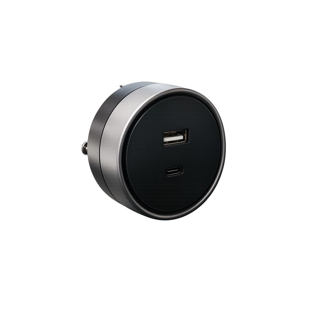 ETB3002 — Presa USB A + USB C 12W plug&play a binario Nero