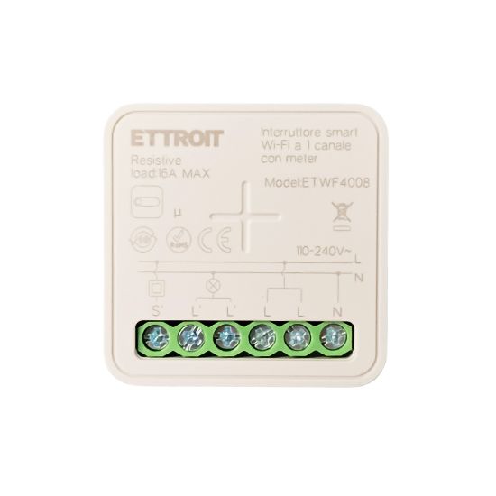ETWF4008 — Interruttore smart Wi-Fi a 1 canale con meter max 10A