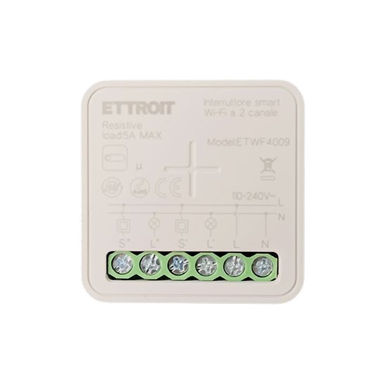 ETWF4009 — Interruttore smart Wi-Fi a 2 canali max 10A