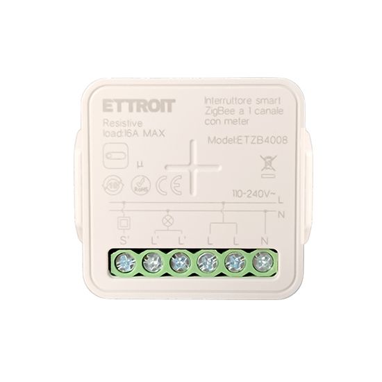 ETZB4008 — Interruttore smart Zigbee a 1 canale con meter max 16A