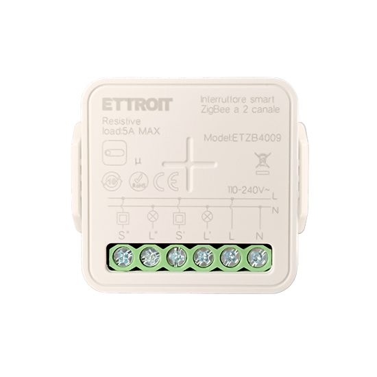 ETZB4009 — Interruttore smart Zigbee a 2 canali max 10A