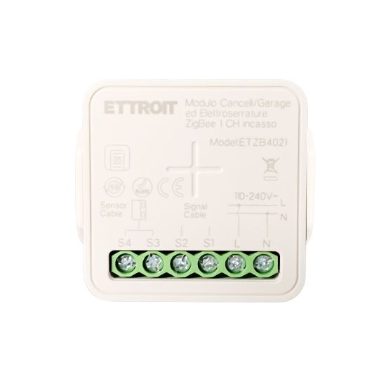 ETZB4021 — Modulo Cancelli/Garage ed Elettroserrature Zigbee 1CH incasso